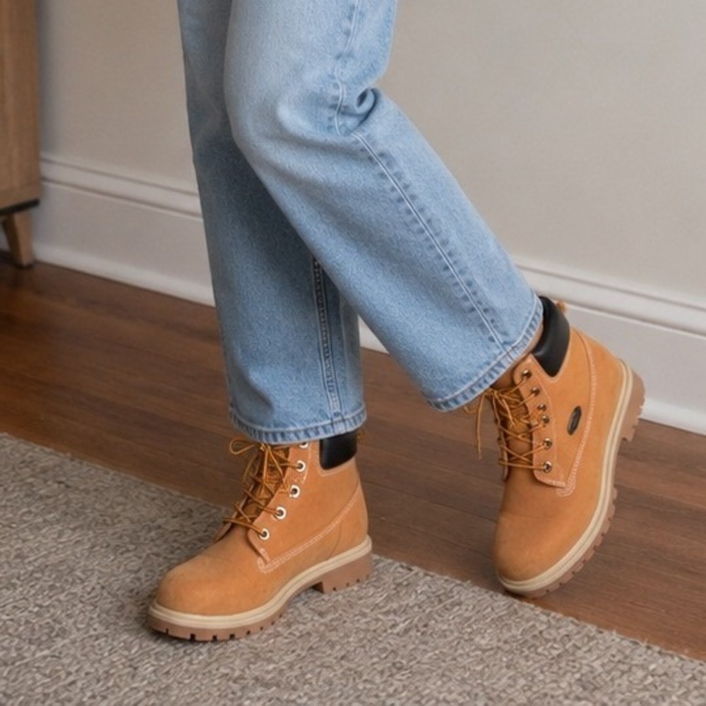 Lugz Womens Size 6.5 Wheat Tan Lace Up Work Boots Hiking Combat Outdoors Durable